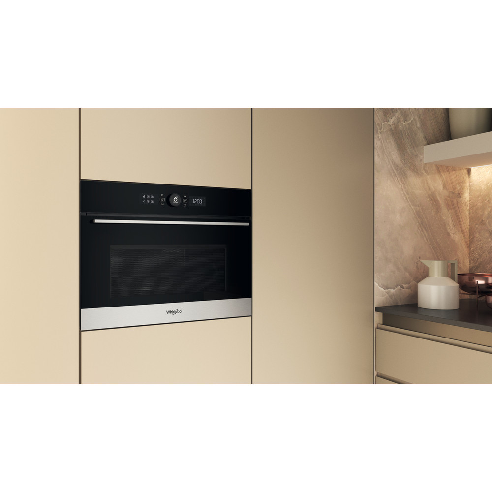 Whirlpool WMW57DHMX beépíthető mikrohullámú sütő, 40L, 900W, 59.5x56x45.5 cm, inox szín