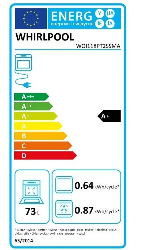 Whirlpool WOI118PT2SSMA beépíthető sütő, 73L, 6. Érzék technológia előre beállított receptek, pirolitikus és hidrolitikus tisztítás, 59.5x56.4x59.7 cm, csillagpor szürke matt szín 