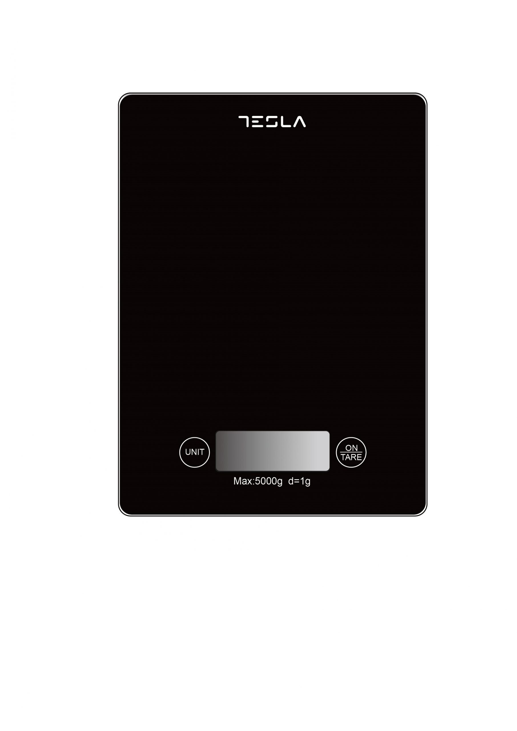 Tesla KS201B digitális konyhai mérleg,5 kg méréshatárral,fekete