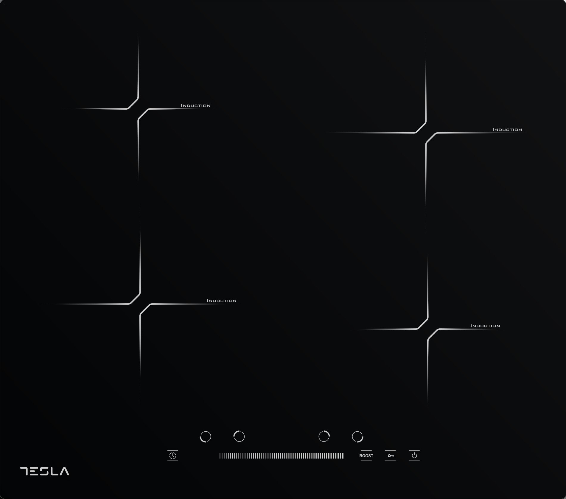 Tesla HI6401SB beépíthető 4 főzőzónás indukciós kerámialap