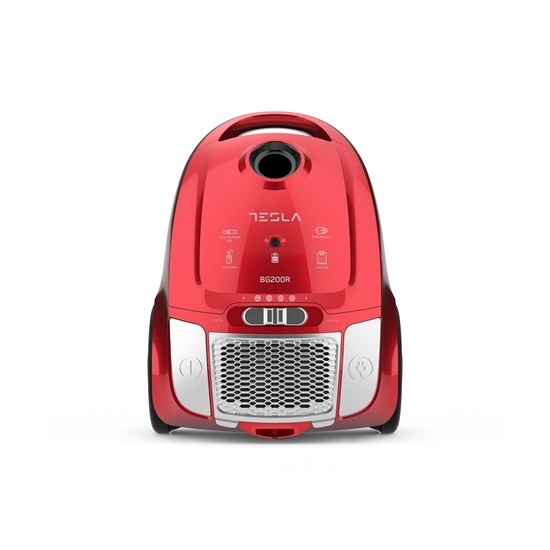 Tesla BG200R porzsákos porszívó, 800W, fém teleszkópos toldócsővel, piros