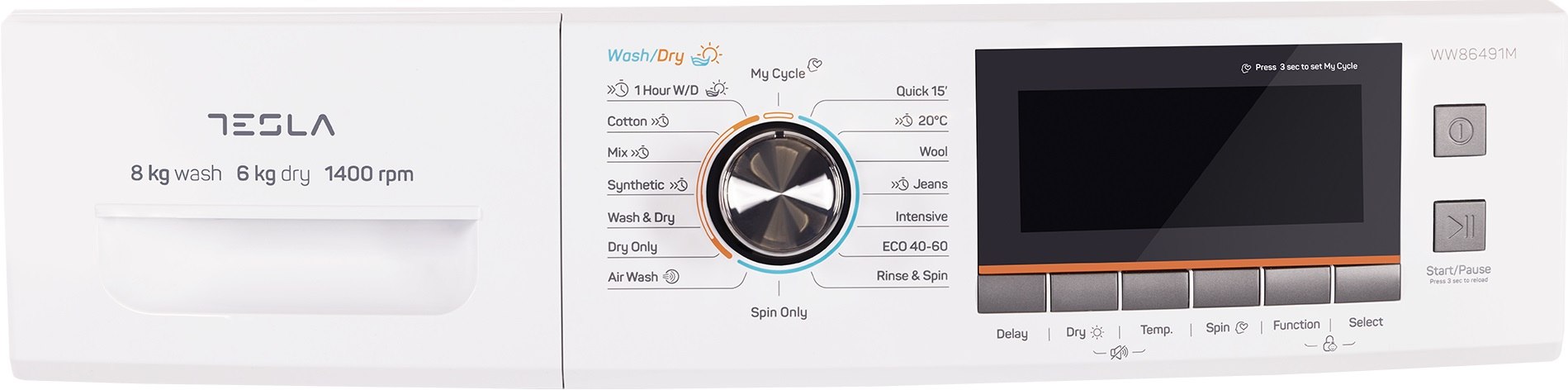 Tesla WW86491M mosó-szárítógép, 8/6kg, inverter motor, 59.5x47.5x85 cm 