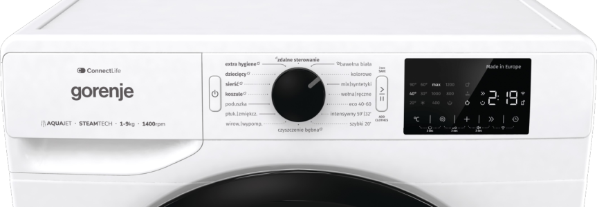 Gorenje WPNEI94A1SWIFI elöltöltős mosógép,gőzfunkció,9kg, inverter motor, 60x54.5x85 cm