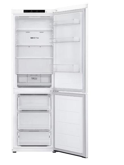 LG GBV21L0ESW No Frost alulfagyasztós kombinált hűtőszekrény, fehér DoorCooling+™ Inverter kompresszor 186x59,5X68,2cm