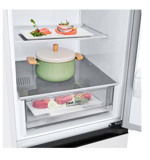LG GBV21L0ESW No Frost alulfagyasztós kombinált hűtőszekrény, fehér DoorCooling+™ Inverter kompresszor 186x59,5X68,2cm