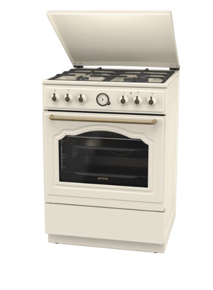 Gorenje GKS6C71CLI kombinált tűzhely, 71L, 60x60x85 cm, bézs szín 
