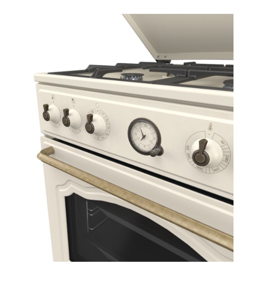 Gorenje GKS6C71CLI kombinált tűzhely, 71L, 60x60x85 cm, bézs szín 