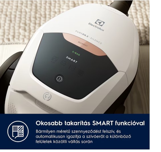 Electrolux PD82-ALRG Pure D8.2  porzsákos porszívó, 600W, krémfehér szín 