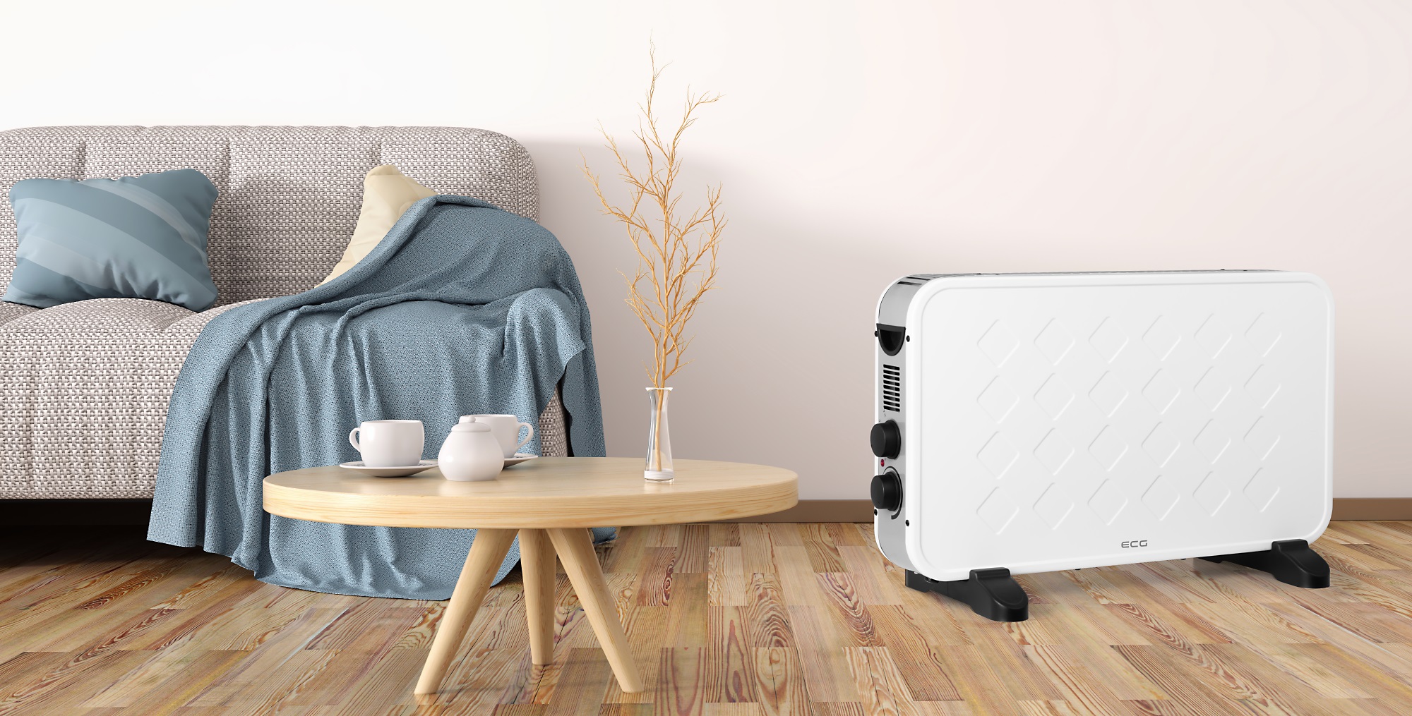 ECG TK-2070 White meleg levegős konvektor,fehér