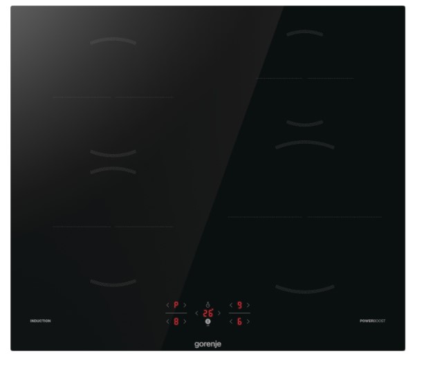 Gorenje GI601FMC 59.5cm beépíthető indukciós főzőlap,59.5x52x5.4cm,fekete,BigZone 23 cm Tökéletes megoldás a legnagyobb serpenyőkhöz