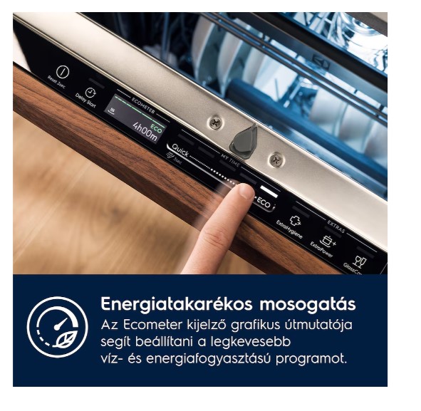 Electrolux EEC87400W teljesen beépíthető mosogatógép, 14 terítékes, inverter motor, 3 kosár, automatikus ajtónyitás, WIFI, 59.6x56x81.8 cm 