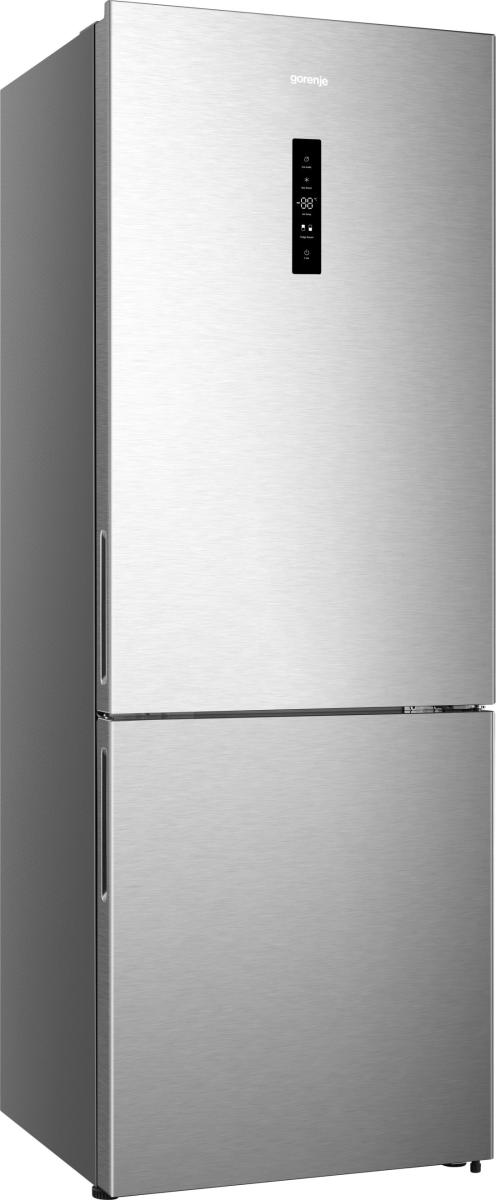 Gorenje NRK720EAXL4 No Frost Plus alulfagyasztós kombinált hűtőszekrény, inverteres kompresszor, 345/150L, szürke, 70.4x69.4x200 cm