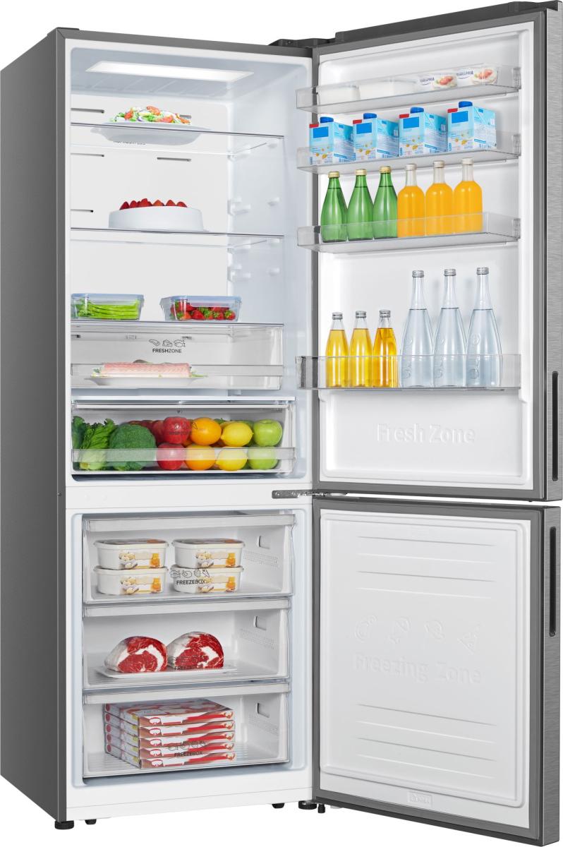 Gorenje NRK720EAXL4 No Frost Plus alulfagyasztós kombinált hűtőszekrény, inverteres kompresszor, 345/150L, szürke, 70.4x69.4x200 cm