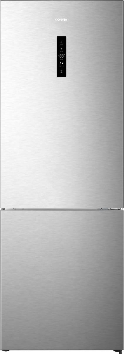 Gorenje NRK720EAXL4 No Frost Plus alulfagyasztós kombinált hűtőszekrény, inverteres kompresszor, 345/150L, szürke, 70.4x69.4x200 cm