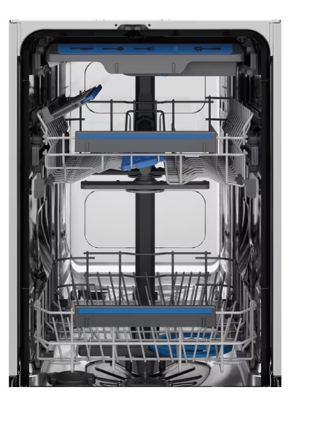 Electrolux EEM63301L teljesen beépíthető keskeny mosogatógép, inverter motor, 3kosár, automatikus ajtónyitás, 44.6x55x81.8 cm 