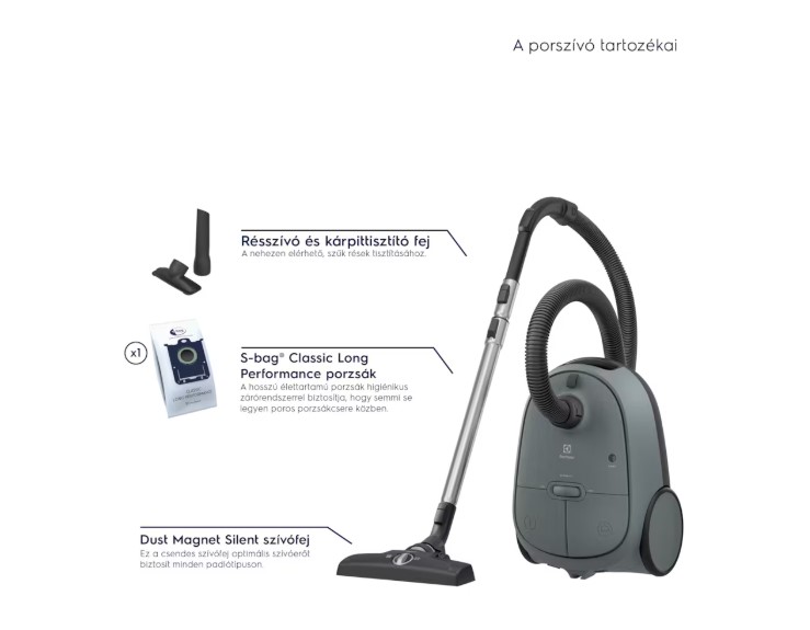 Electrolux EB61C1OG porzsákos porszívó, óceán zöld szín, 850W