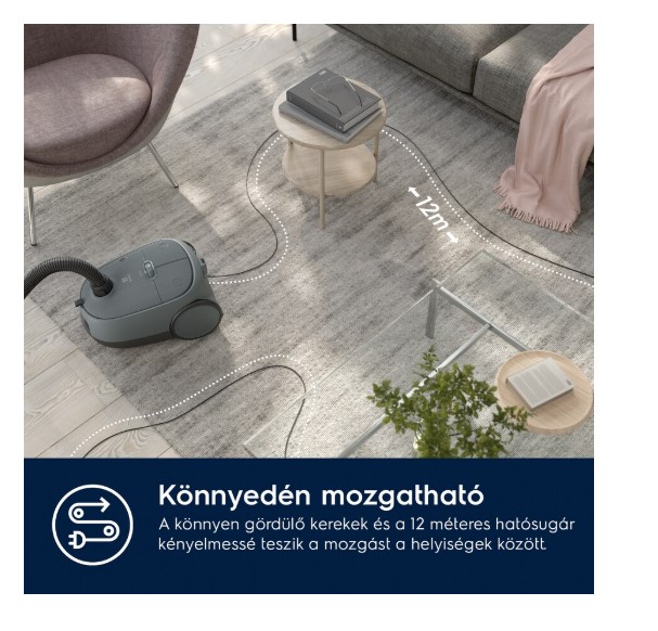 Electrolux EB61C1OG porzsákos porszívó, óceán zöld szín, 850W