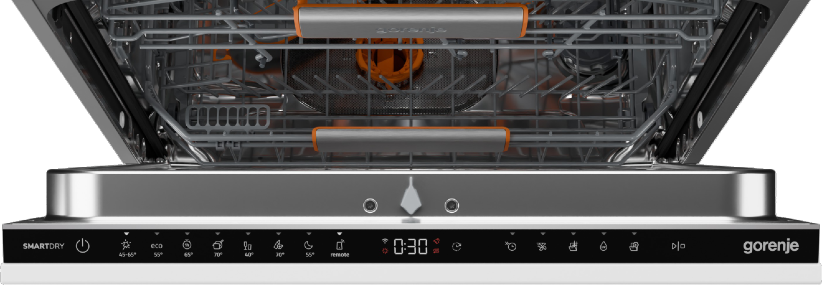 Gorenje GV693A65UVAD teljesen beépíthető mosogatógép, 16 terítékes, inverter Power Drive motor, WIFI, 3 kosár, automatikus ajtónyitás, 59.8x55.5x81.6 cm