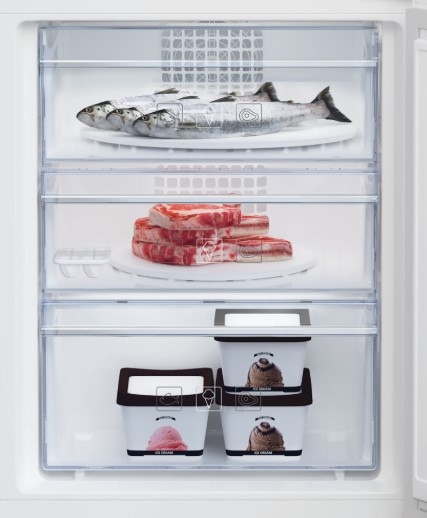 Beko BCNA-275E31 SN beépíthető alulfagyasztós kombinált hűtőszekrény,185/69L, BCNA275E31SN