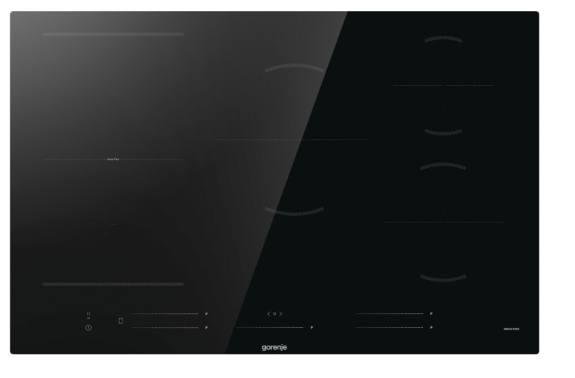 Gorenje GI8532BSCE 80cm beépíthető indukciós főzőlap,Bridge összekapcsolható főzőzónával,fekete,80x52x4.8cm,BigZone 23 cm Tökéletes megoldás a legnagyobb serpenyőkhöz