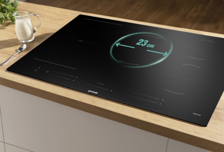 Gorenje GI8532BSCE 80cm beépíthető indukciós főzőlap,Bridge összekapcsolható főzőzónával,fekete,80x52x4.8cm,BigZone 23 cm Tökéletes megoldás a legnagyobb serpenyőkhöz