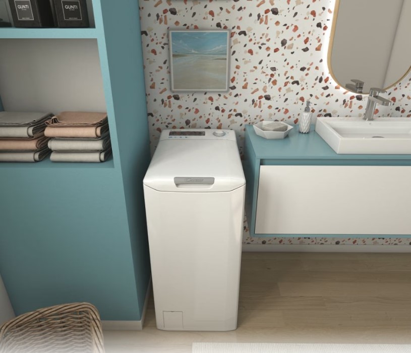 Candy TCA286TM5-S felültöltős mosógép,8kg,inverter motor,Wifi+NFC, 41x60x86 cm 