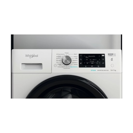 Whirlpool FFWDD 1076258 BV EU mosó-szárítógép 10/7kg, gőz, inverter motor, 59.5x60.5x85cm