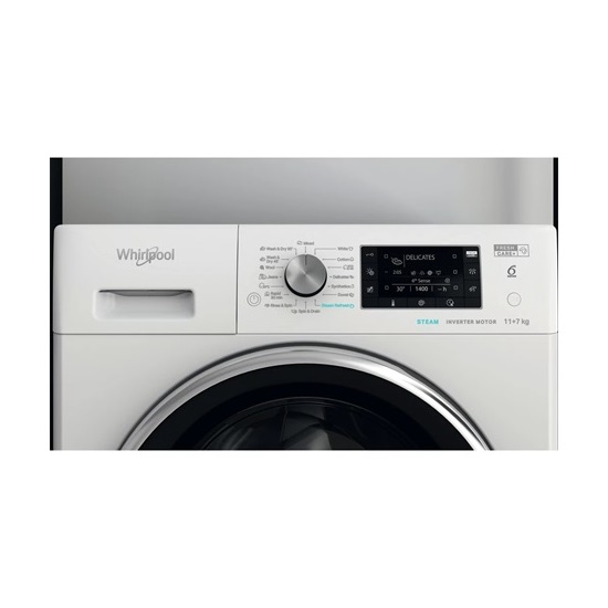 Whirlpool FFWDD 1176258 BCV EE mosó-szárítógép, 11/7kg, inverter motor, gőzfunkció, 59.5x60.5x85 cm