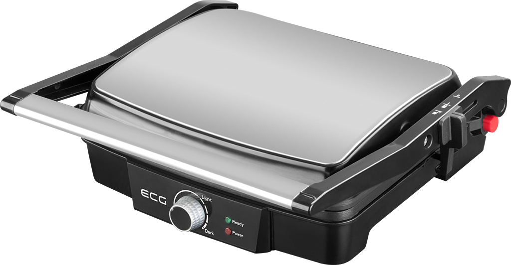 ECG KG 100 elektromos grill kontakt grill 3 üzemeltetési helyzet: grillezés, BBQ, sütés, 180°-ban kinyitható