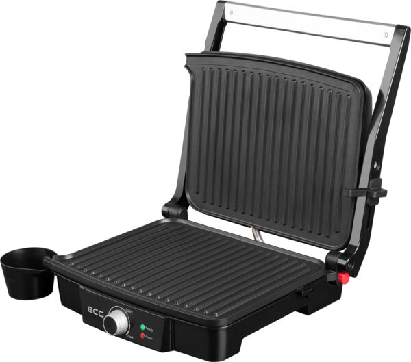 ECG KG 100 elektromos grill kontakt grill 3 üzemeltetési helyzet: grillezés, BBQ, sütés, 180°-ban kinyitható