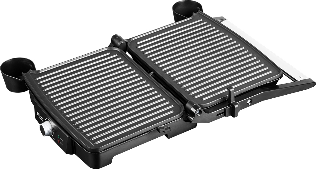 ECG KG 100 elektromos grill kontakt grill 3 üzemeltetési helyzet: grillezés, BBQ, sütés, 180°-ban kinyitható