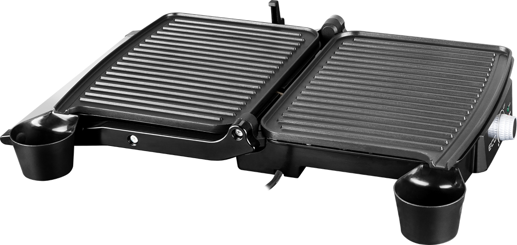 ECG KG 100 elektromos grill kontakt grill 3 üzemeltetési helyzet: grillezés, BBQ, sütés, 180°-ban kinyitható