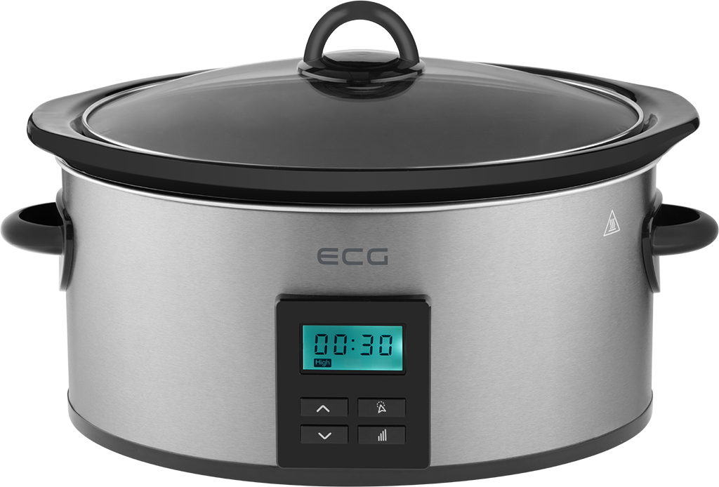 ECG PH 5510 Slow Rider lassú főzőedény,5.5L,inox-fekete