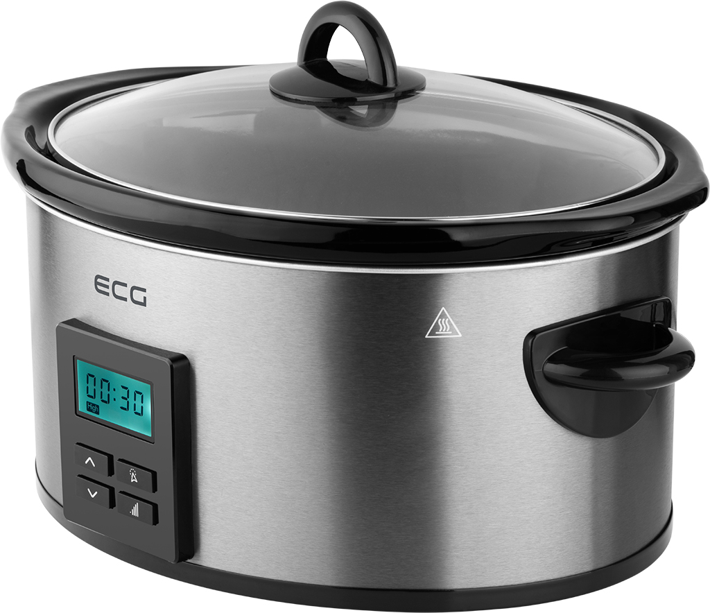ECG PH 5510 Slow Rider lassú főzőedény,5.5L,inox-fekete