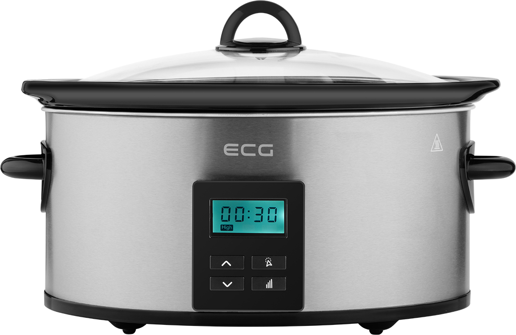ECG PH 5510 Slow Rider lassú főzőedény,5.5L,inox-fekete