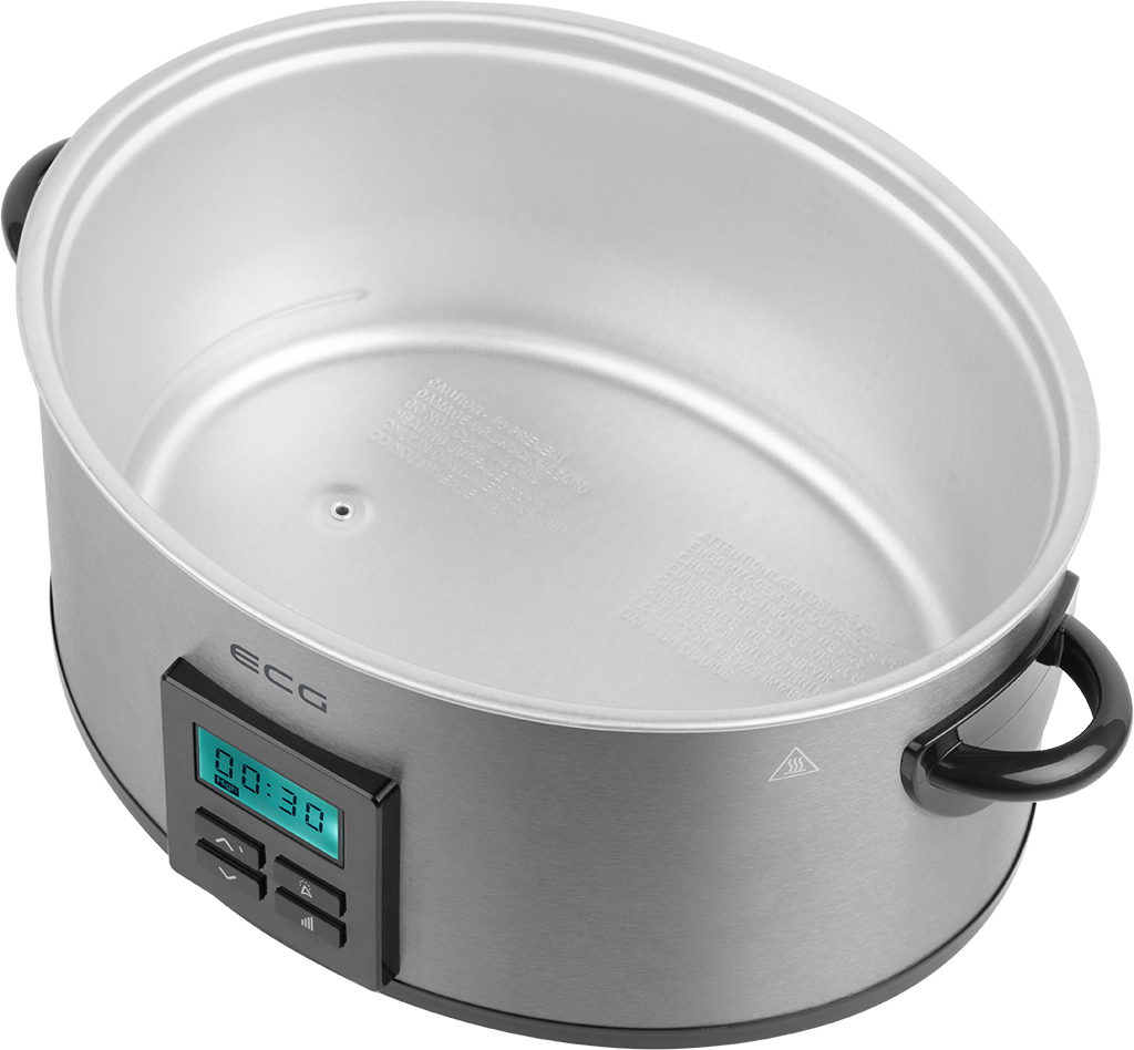 ECG PH 5510 Slow Rider lassú főzőedény,5.5L,inox-fekete