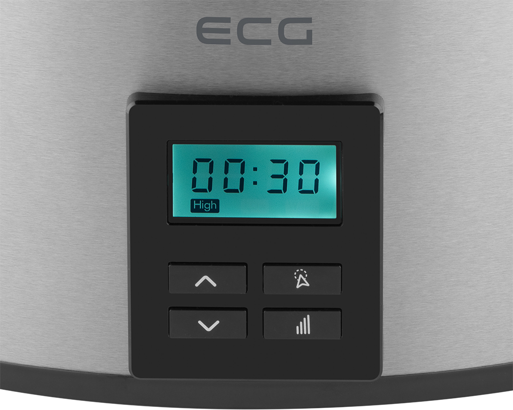 ECG PH 5510 Slow Rider lassú főzőedény,5.5L,inox-fekete