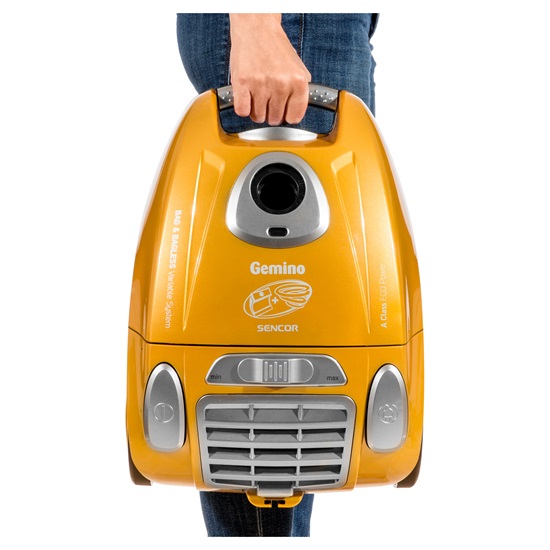 Sencor SVC900EUE3 porzsákos és porzsák nélküli porszívó,700W, fekete/sárga