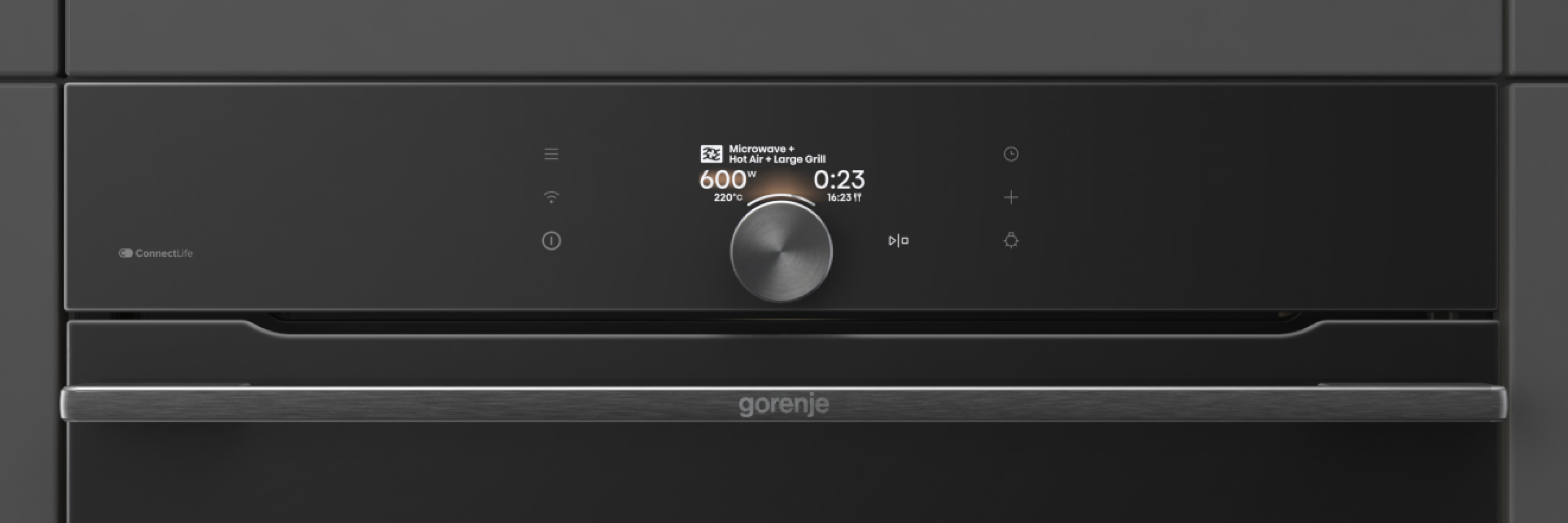 Gorenje BCM4058B beépíthető kompakt gőzpároló és kombinált sütő, WIFI, 59.5x54.6x45.5 cm, fekete 