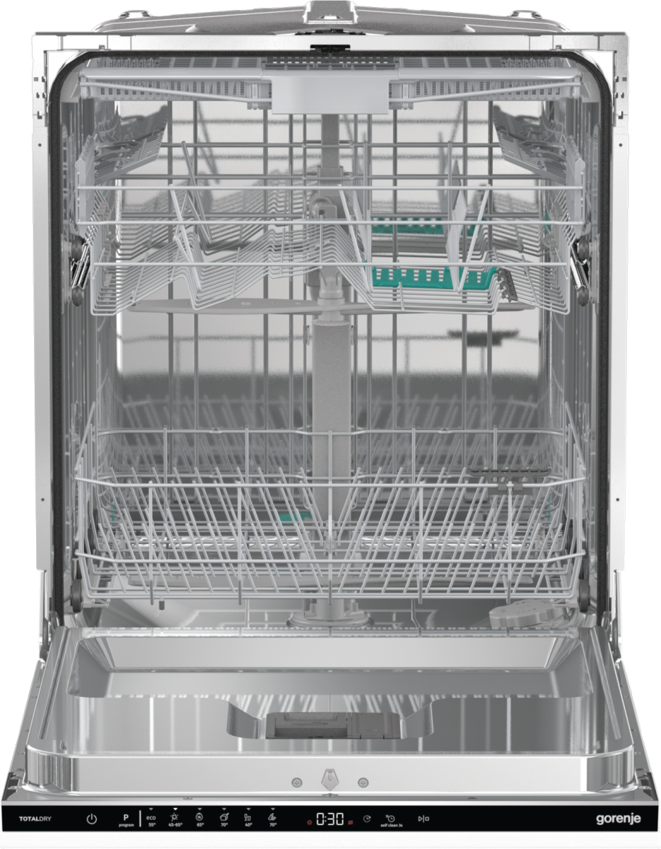 Gorenje GV643D90 teljesen beépíthető mosogatógép, 16 terítékes, 3 kosár, automatikus ajtónyitás, 59.8x55.5x81.6 cm 