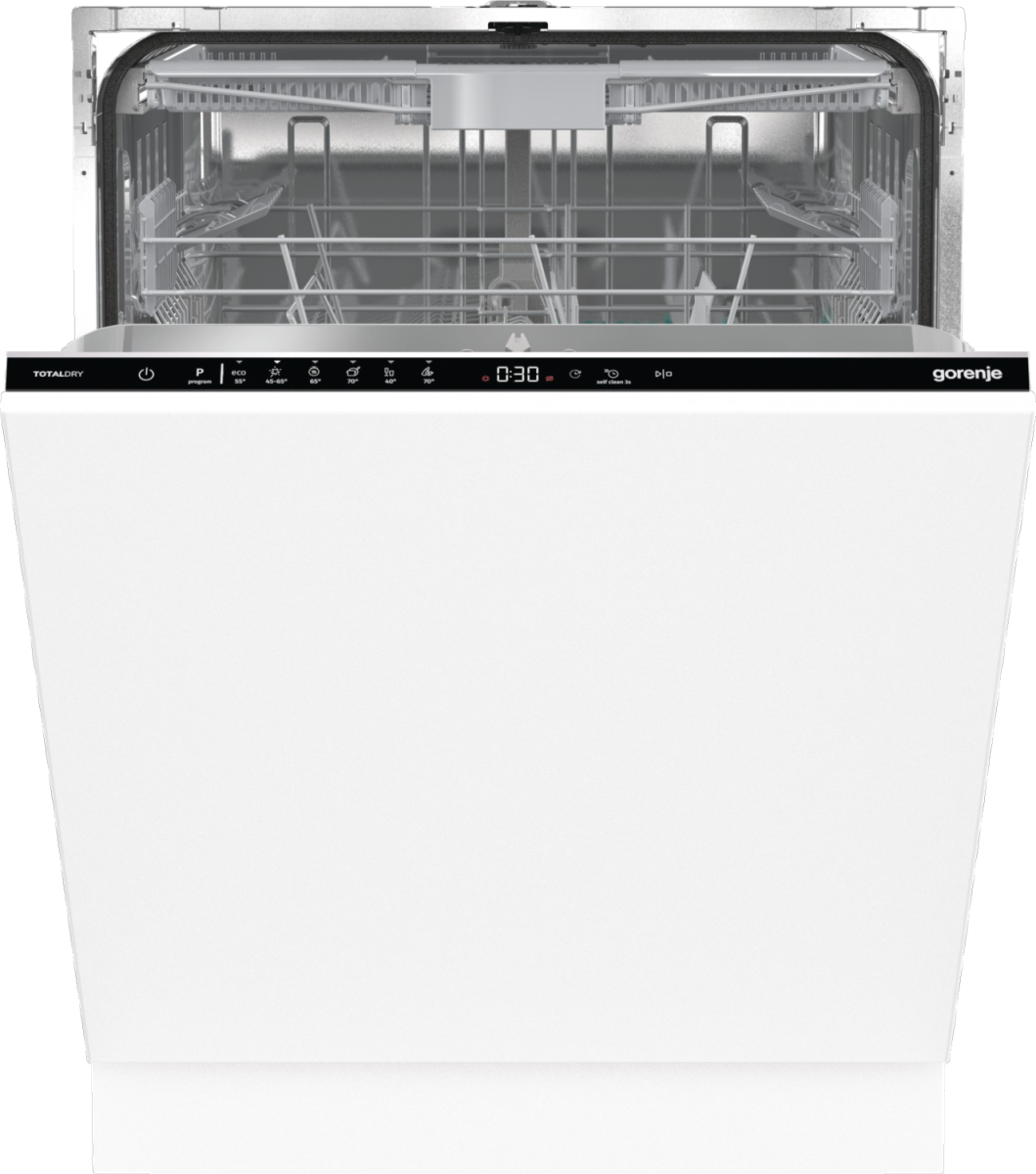 Gorenje GV643D90 teljesen beépíthető mosogatógép, 16 terítékes, 3 kosár, automatikus ajtónyitás, 59.8x55.5x81.6 cm 