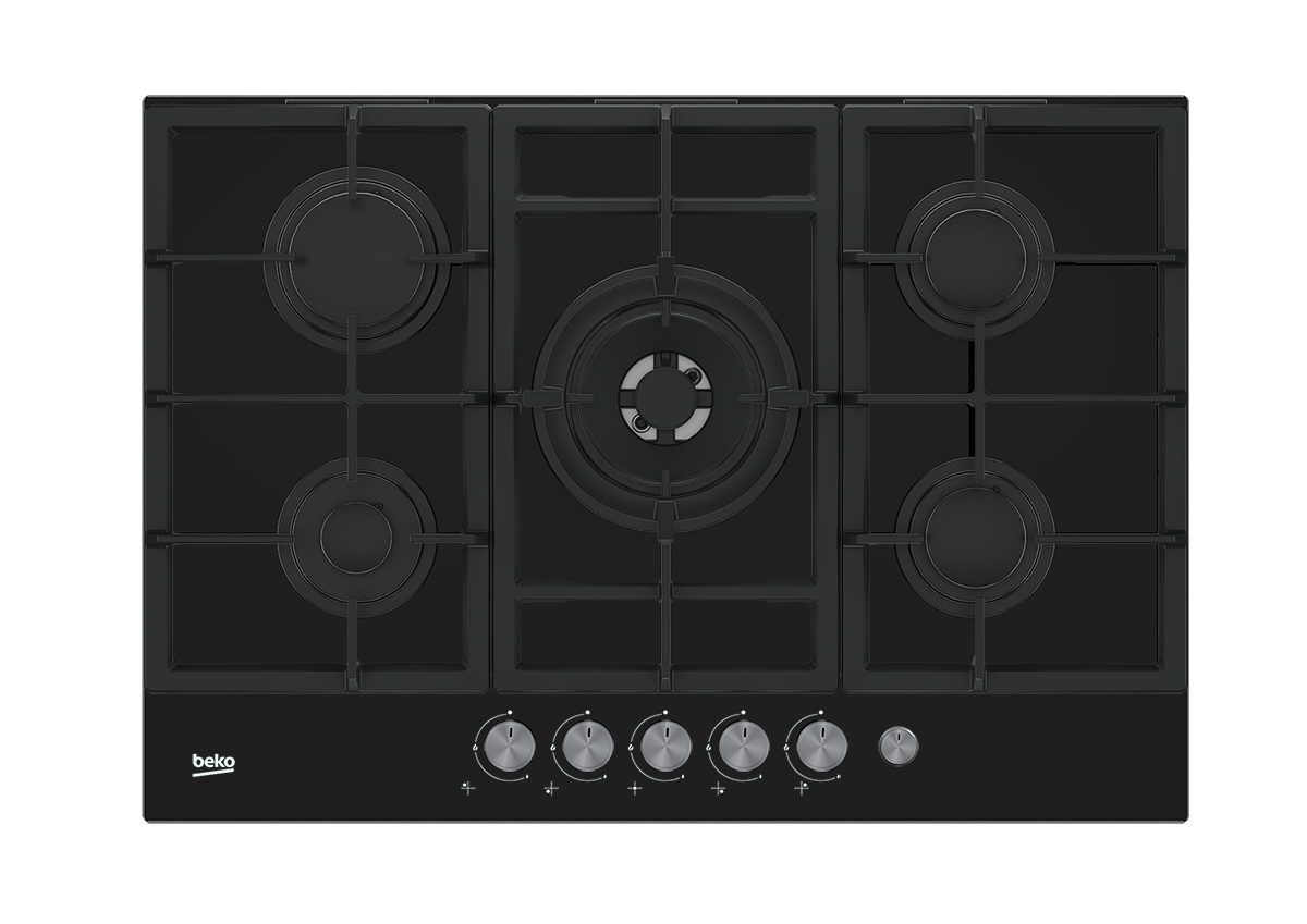 Beko HILW 75235 S beépíthető gáz főzőlap, 1db wok főzőzónával, 75x52.4x4.6 cm 