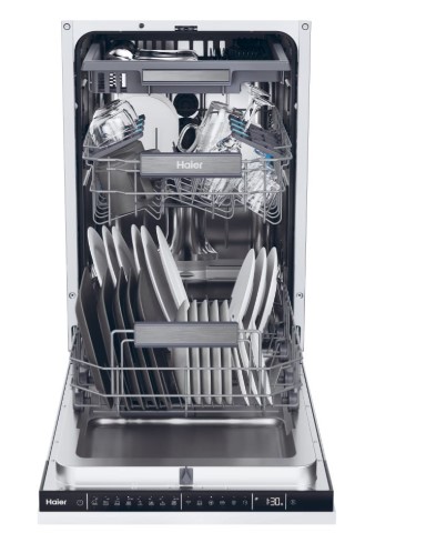 Haier XI1C3TB2FB teljesen beépíthető mosogatógép, 11 teríték, inverter motor, 3 kosár, automatikus ajtónyitás, WIFI, 44.8x57.5x81.6 cm
