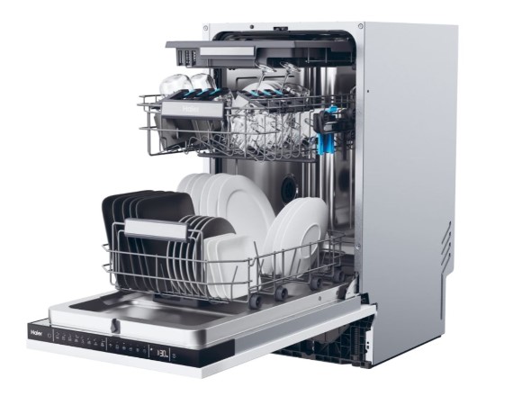 Haier XI1C3TB2FB teljesen beépíthető mosogatógép, 11 teríték, inverter motor, 3 kosár, automatikus ajtónyitás, WIFI, 44.8x57.5x81.6 cm
