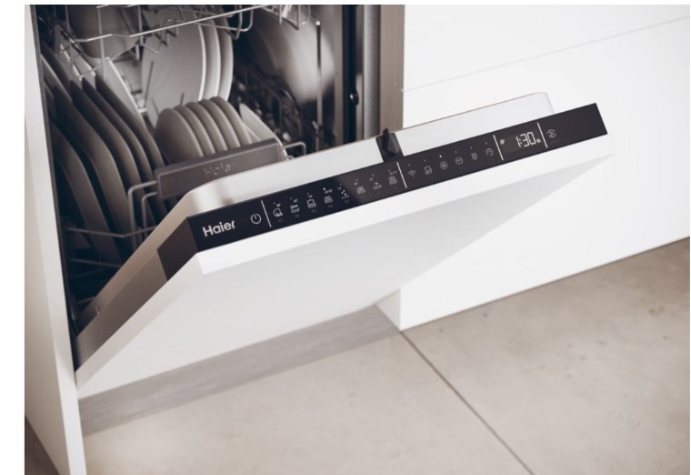 Haier XI1C3TB2FB teljesen beépíthető mosogatógép, 11 teríték, inverter motor, 3 kosár, automatikus ajtónyitás, WIFI, 44.8x57.5x81.6 cm