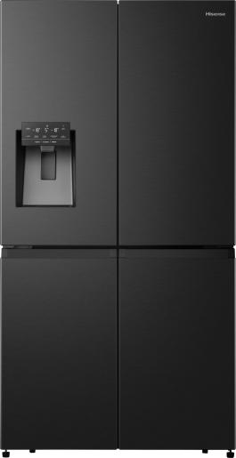 Hisense RQ760N4SBFE Total No Frost side by side hűtőszekrény francia ajtós kialakítással, 352/232L, WIFI, inverteres kompresszor, 91.4x72.5x178.5 cm, fekete 