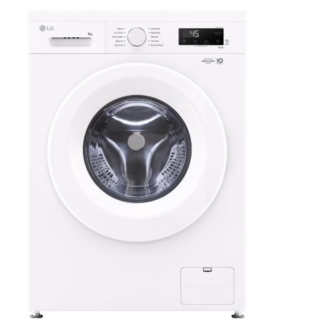 LG F4X1008NWH elöltöltős mosógép, 8 kg, gőz, Wifi, inverter motor, 60x55x85 cm 