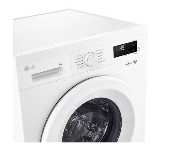 LG F4X1008NWH elöltöltős mosógép, 8 kg, gőz, Wifi, inverter motor, 60x55x85 cm 