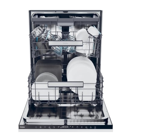 Haier XI 6C4S3FSB teljesen beépíthető mosogatógép, 16 teríték, inverter motor, 3 kosár, automatikus ajtónyitás, WIFI, 59.7x55.5x81.8 cm 
