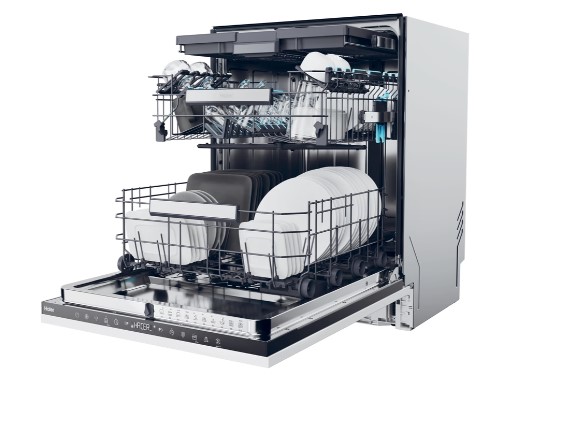 Haier XI 6C4S3FSB teljesen beépíthető mosogatógép, 16 teríték, inverter motor, 3 kosár, automatikus ajtónyitás, WIFI, 59.7x55.5x81.8 cm 